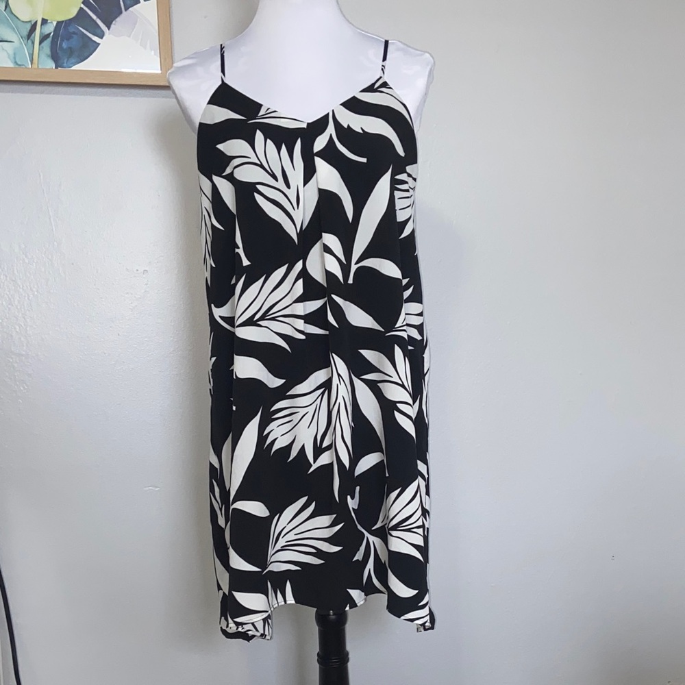 LOFT tropical palm leaf dress
